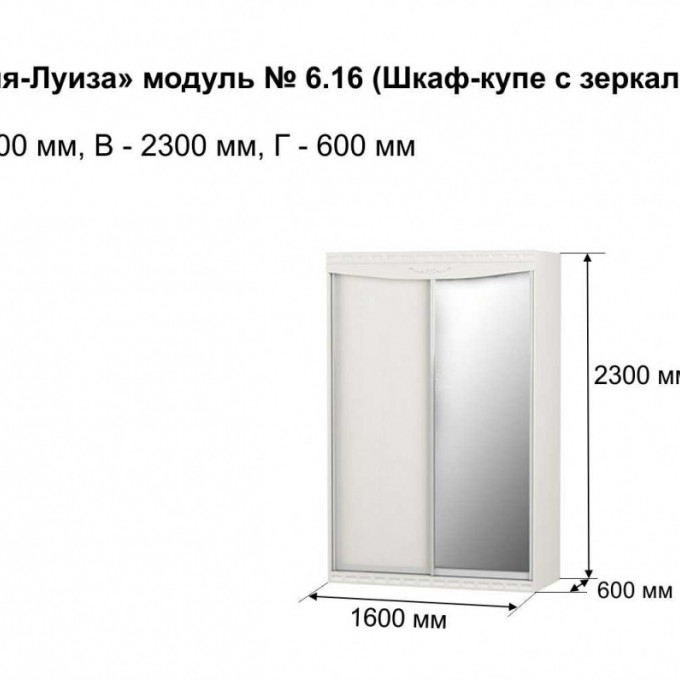 Шкаф-купе с зеркалом Мария-Луиза М6.16