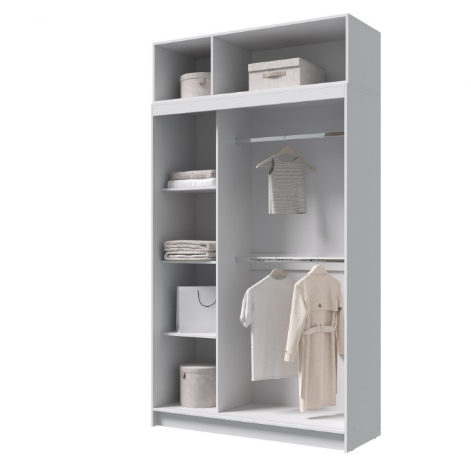 Шкаф-купе Бруно 1 с антресолью Белый