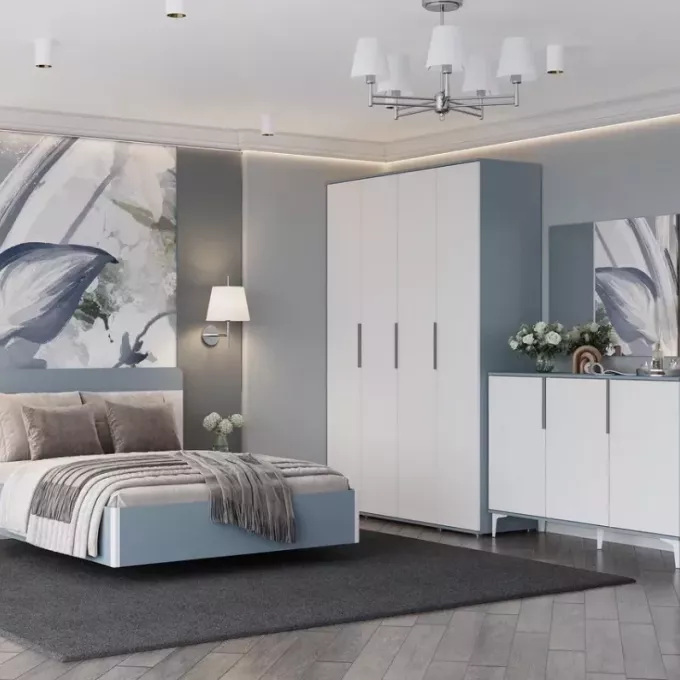 Пенал 1-ств с ящиком и полками Бриз