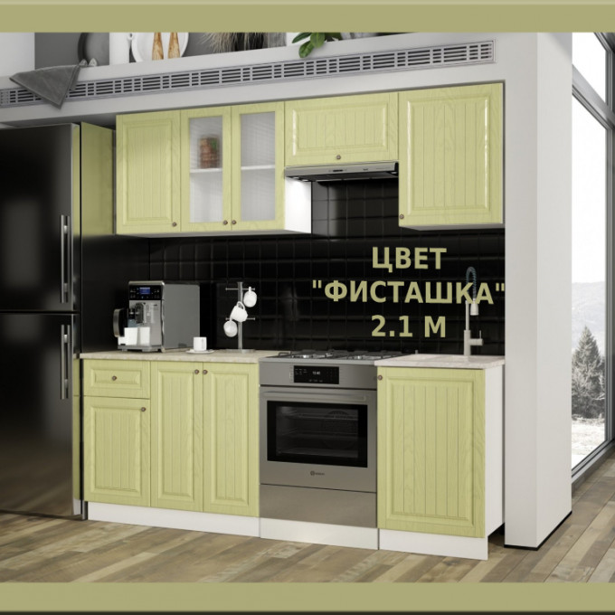 Кухня Хозяюшка МДФ 2,1м (4 цвета) столешница в комплекте