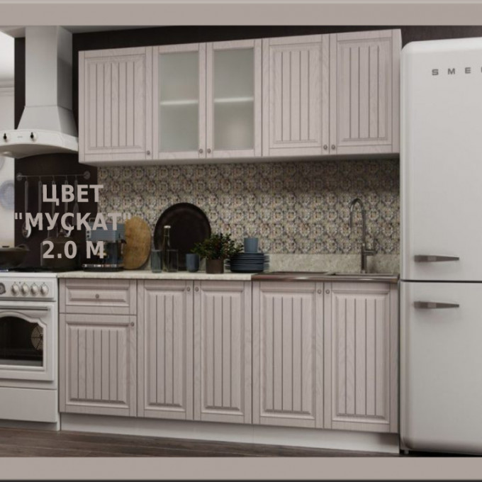 Кухня Хозяюшка МДФ 2м (4 цвета) столешница в комплекте